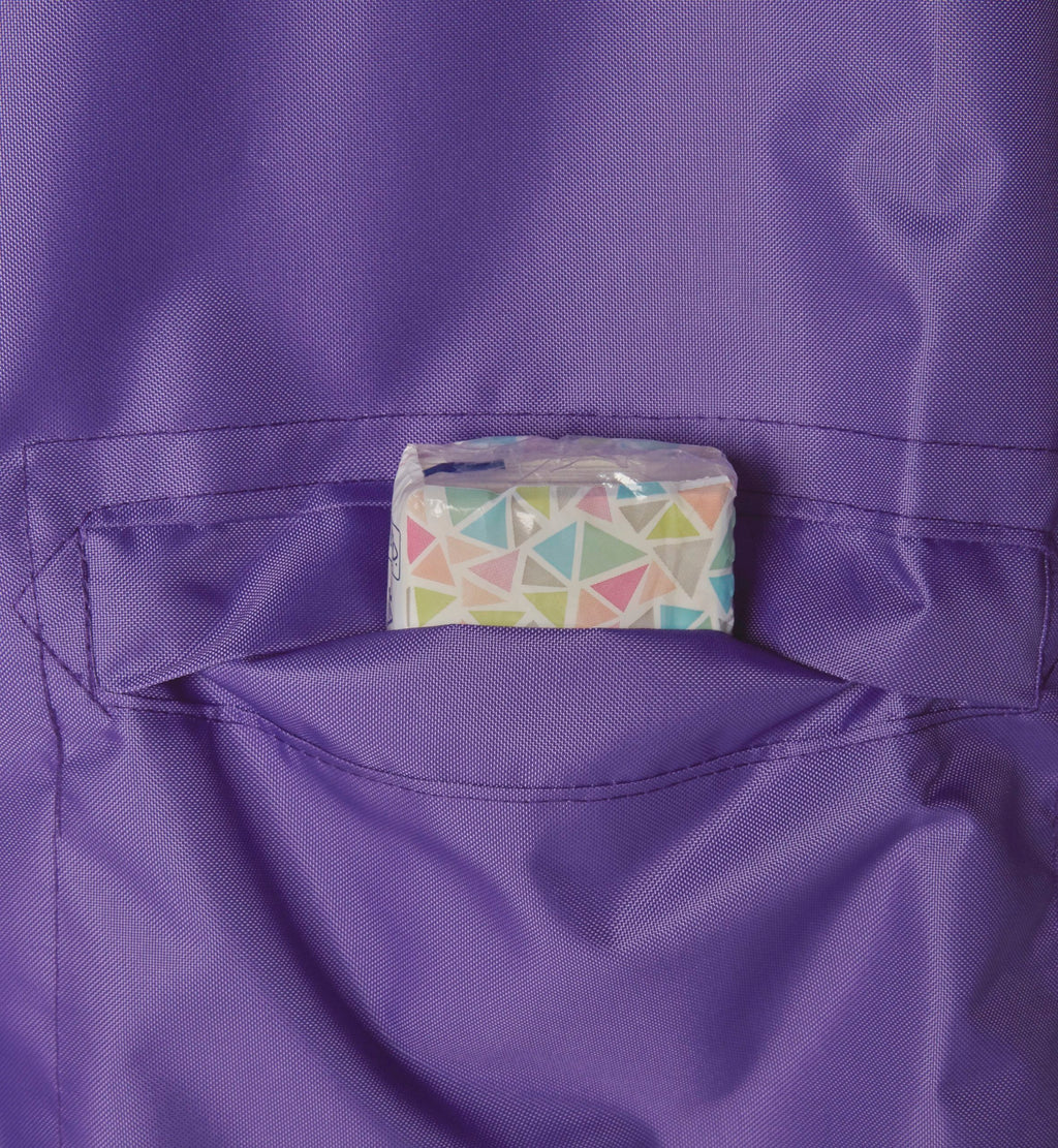 Purple Raincape pocket detail